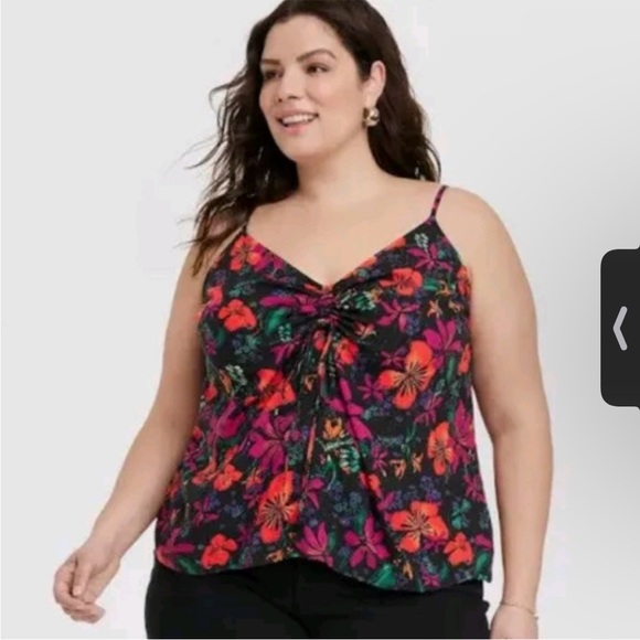 NWT Ava & Viv Floral Print Tank Shirt - Picture 1 of 5